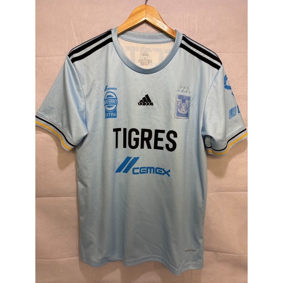 Tigres UANL Adidas Mens Blue Soccer Jersey Aeroready Ethan #10 Short Sleeve M